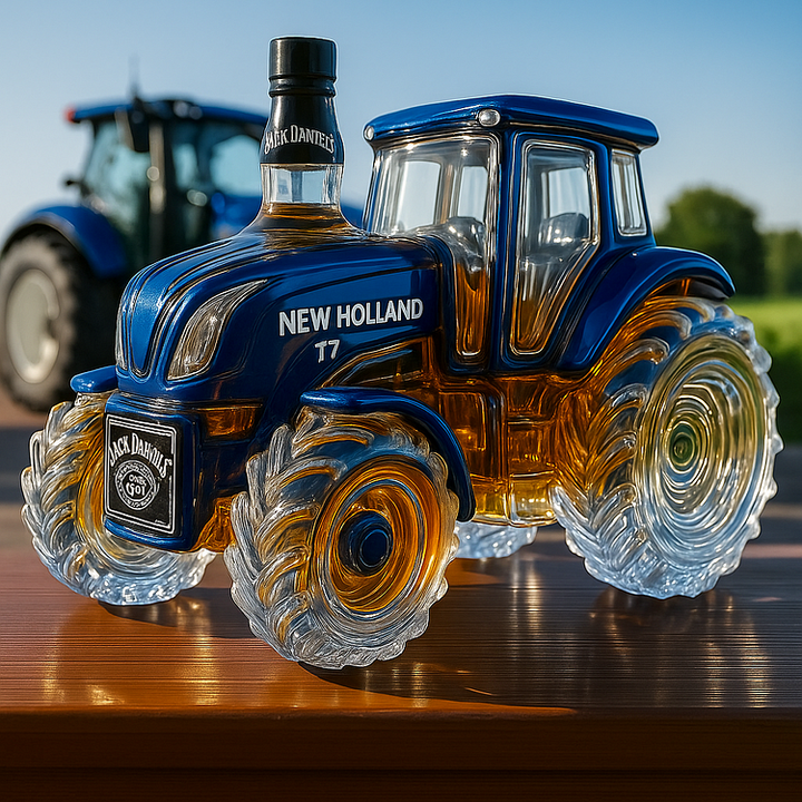 クラシックニューホランドT7トラクターデザインのウイスキーボトル