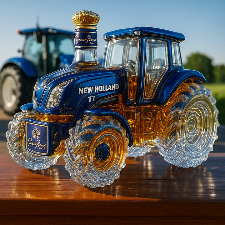 クラシックニューホランドT7トラクターデザインのウイスキーボトル