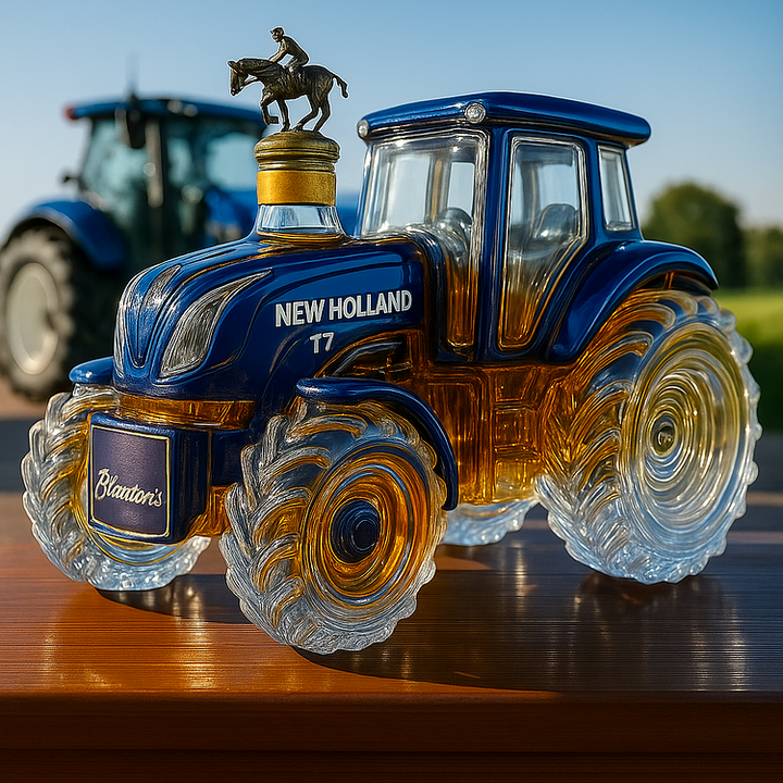 クラシックニューホランドT7トラクターデザインのウイスキーボトル